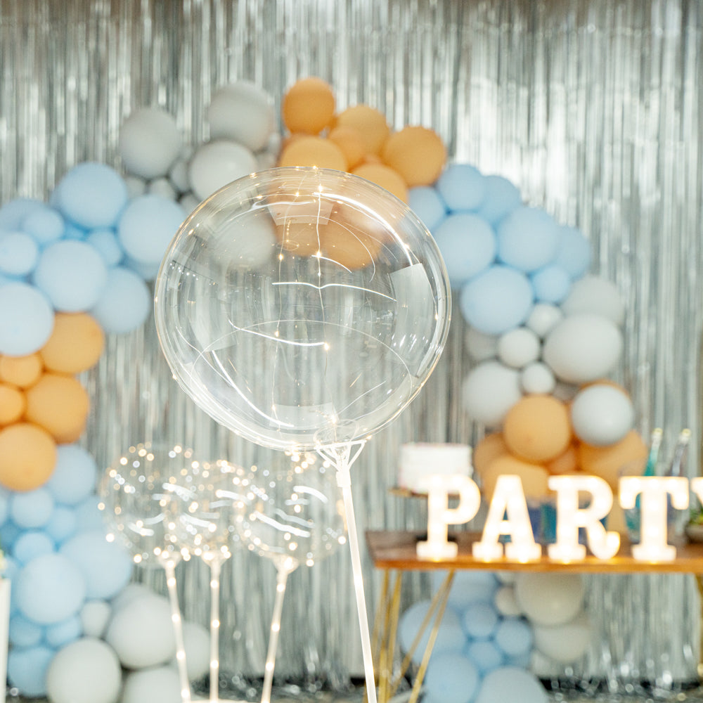 Balloonify Gold LED Bobo Balloon - with String Light - 24" - 10 count box