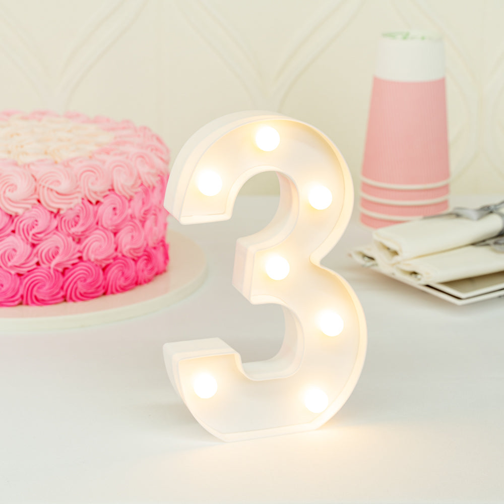 Illumify White LED Marquee Number 3 Sign - 8 3/4" - 1 count box