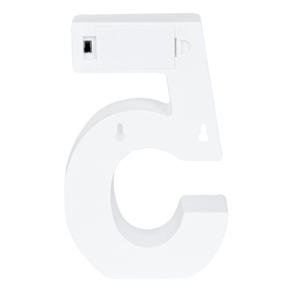 Illumify White LED Marquee Number 5 Sign - 8 3/4" - 1 count box