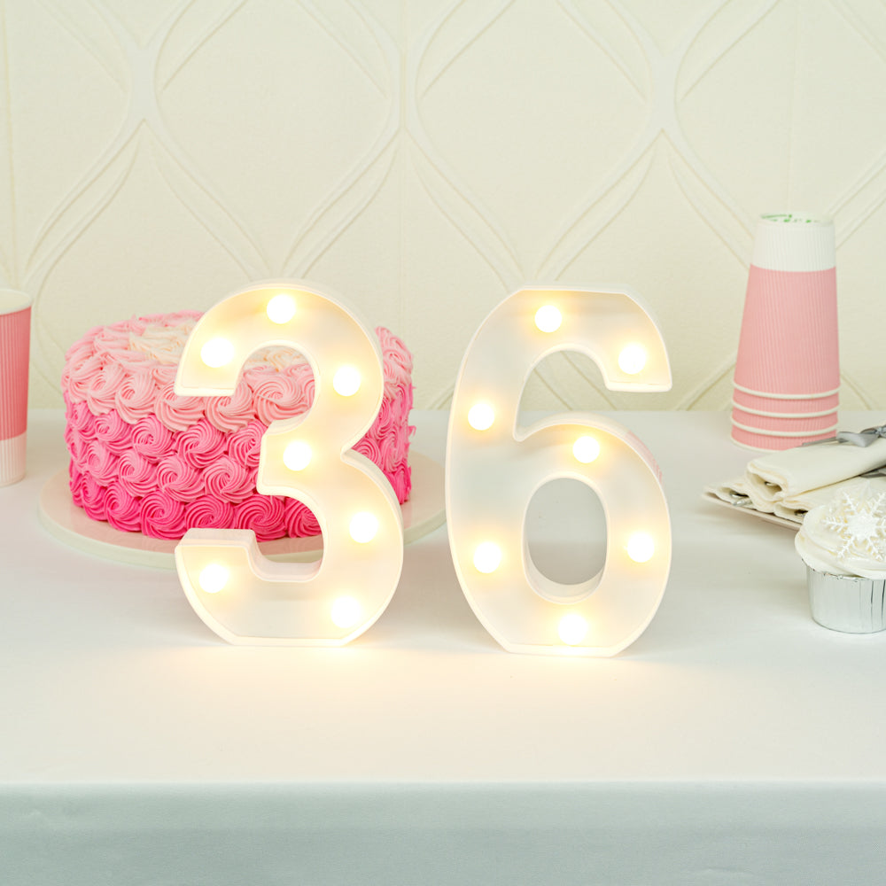 Illumify White LED Marquee Number 6 Sign - 8 3/4" - 1 count box