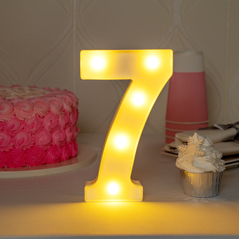 Illumify White LED Marquee Number 7 Sign - 8 3/4" - 1 count box