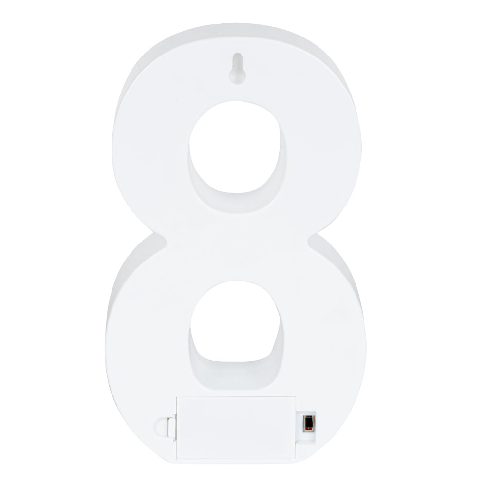 Illumify White LED Marquee Number 8 Sign - 8 3/4" - 1 count box