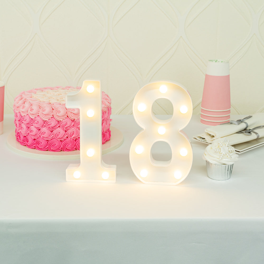 Illumify White LED Marquee Number 8 Sign - 8 3/4" - 1 count box