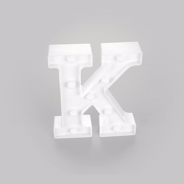 Illumify White LED Marquee Letter K Sign - 8 3/4" - 1 count box