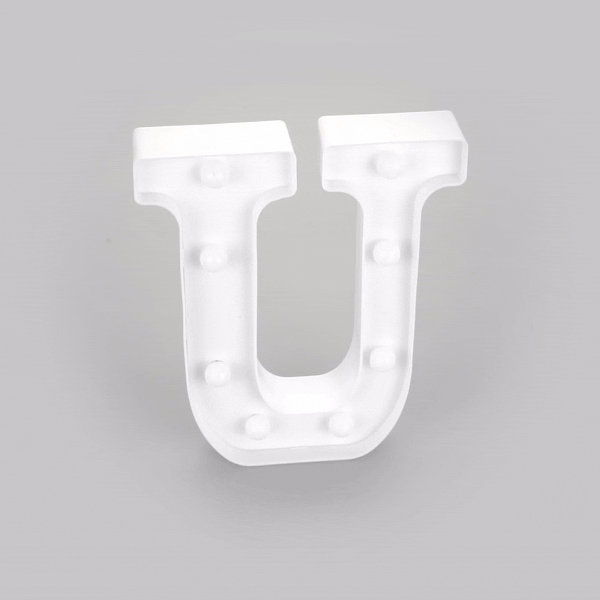 Illumify White LED Marquee Letter U Sign - 8 3/4" - 1 count box