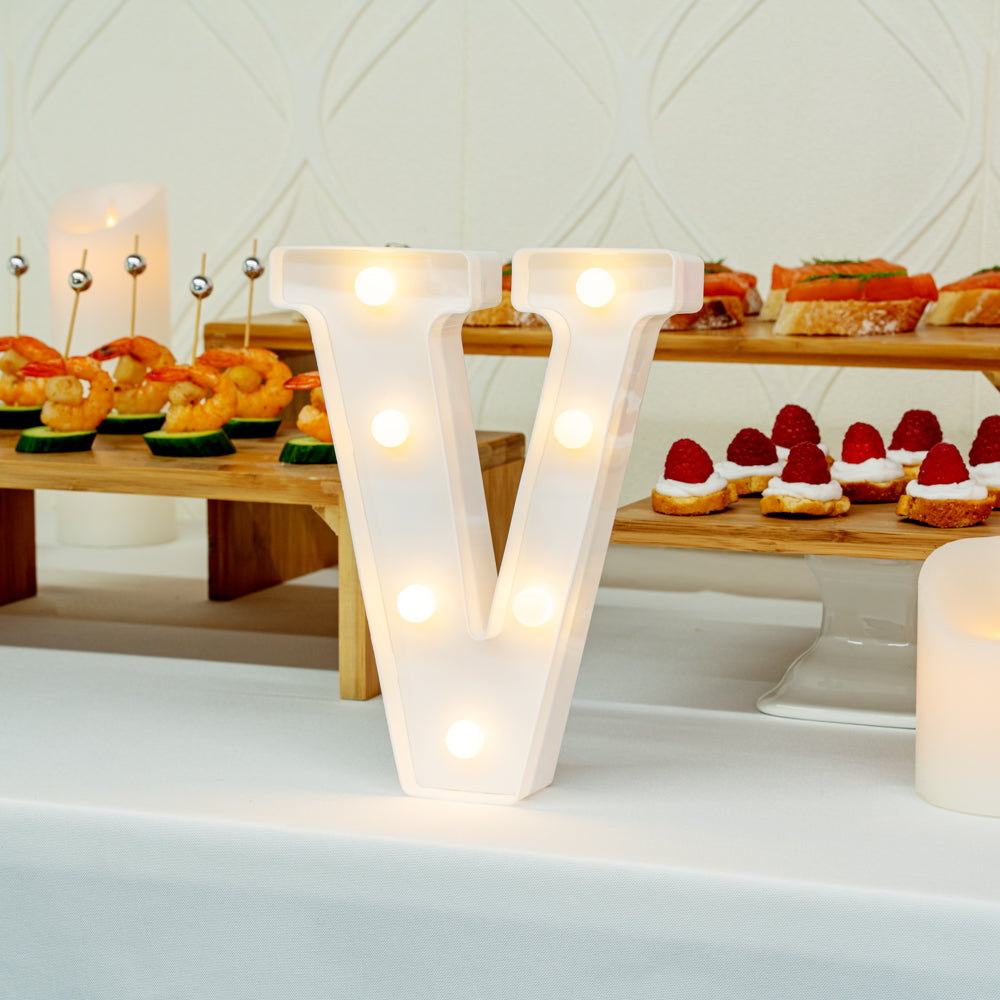 Illumify White LED Marquee Letter V Sign - 8 3/4" - 1 count box