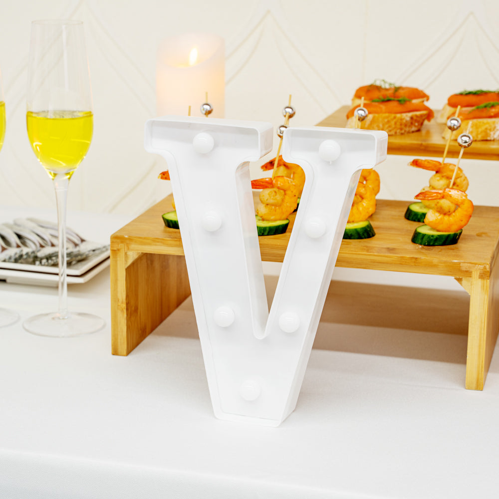 Illumify White LED Marquee Letter V Sign - 8 3/4" - 1 count box