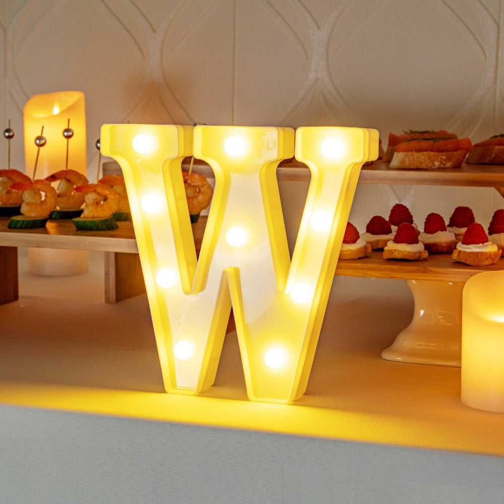 Illumify White LED Marquee Letter W Sign - 8 3/4" - 1 count box