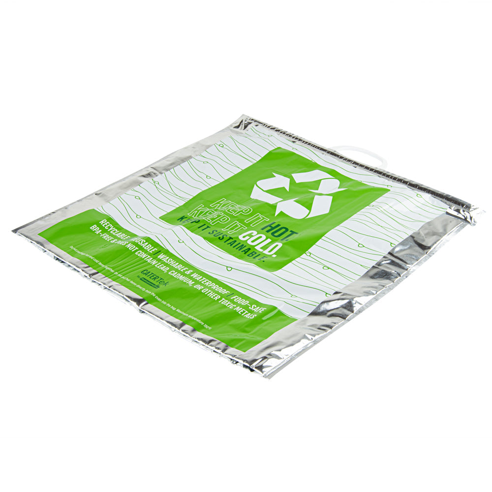 Cater Tek Green and Silver Plastic Thermal Bag - Insulated - 20" x 7" x 20" - 1 count box