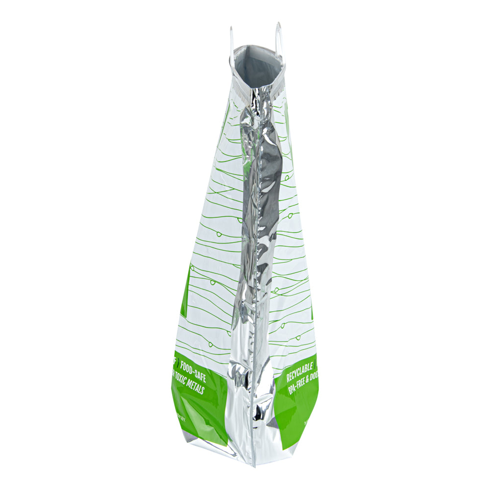 Cater Tek Green and Silver Plastic Thermal Bag - Insulated - 20" x 7" x 20" - 10 count box