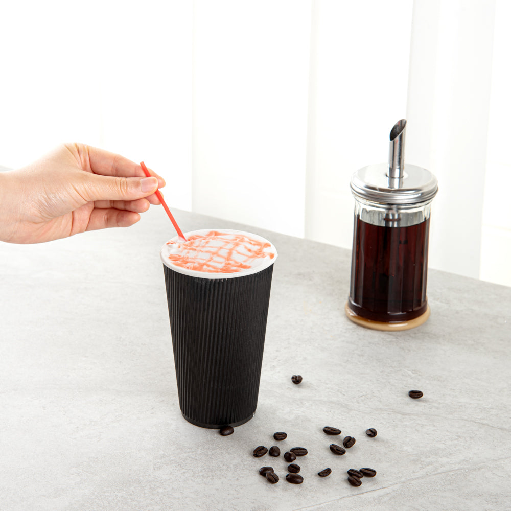 Restpresso Red Plastic Coffee Stirrer / Sip Straw - 7" - 500 count box