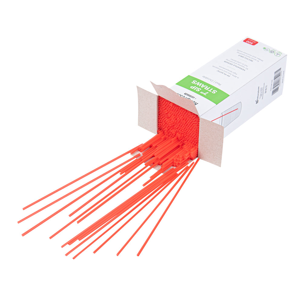 Restpresso Red Plastic Coffee Stirrer / Sip Straw - 7" - 5000 count box