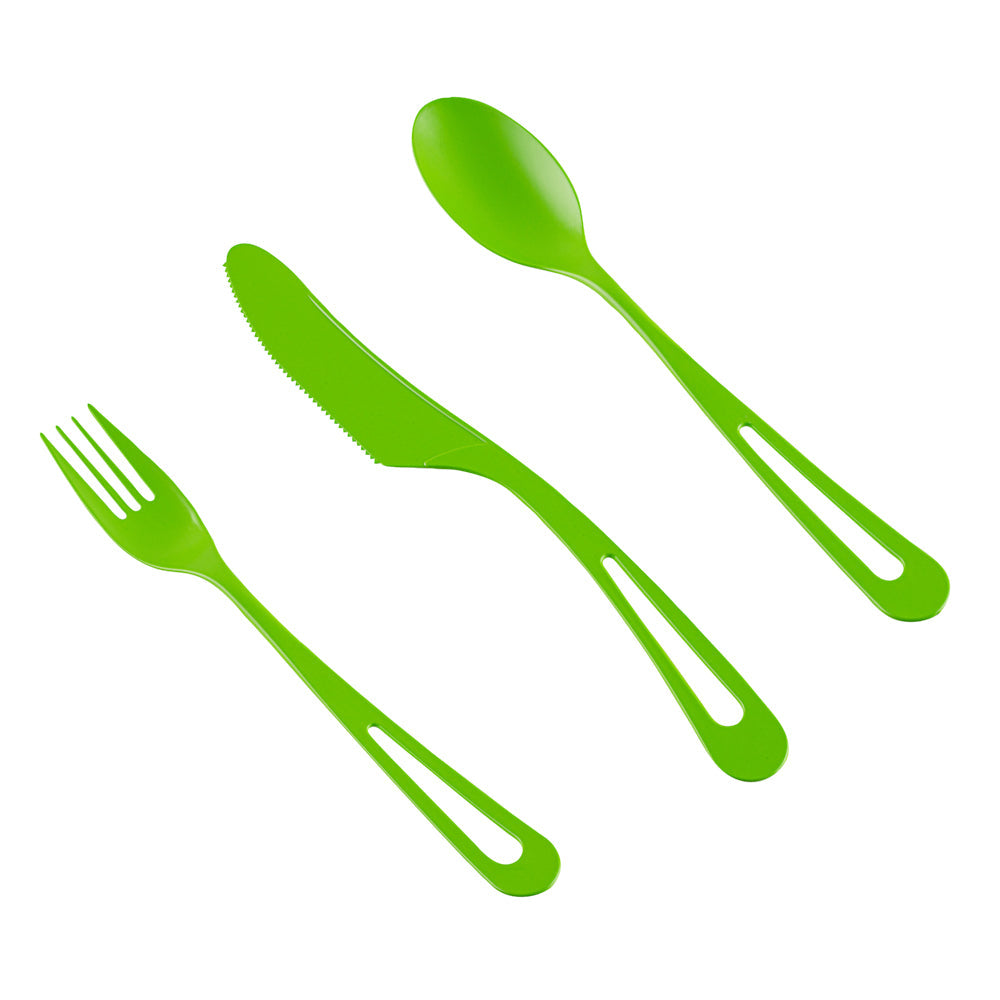 Basic Nature Green CPLA Plastic Cutlery Set - Heat-Resistant, Compostable - 7 1/2" - 290 count box