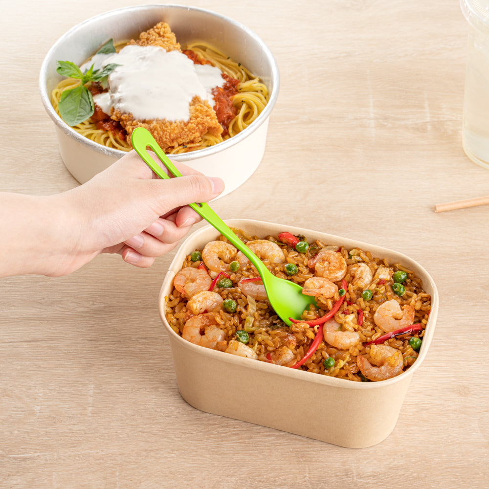 Basic Nature Green CPLA Plastic Cutlery Set - Heat-Resistant, Compostable - 7 1/2" - 290 count box