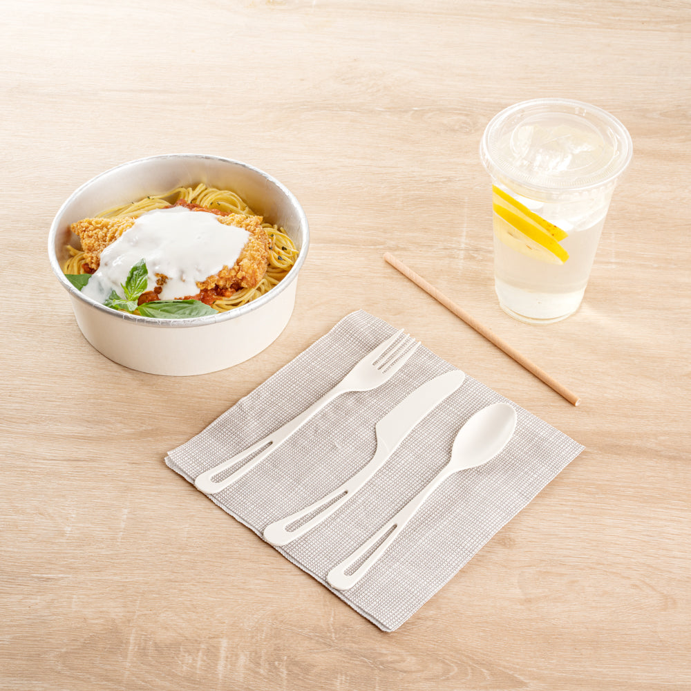 Basic Nature White CPLA Plastic Cutlery Set - Heat-Resistant, Compostable - 7 1/2" - 290 count box