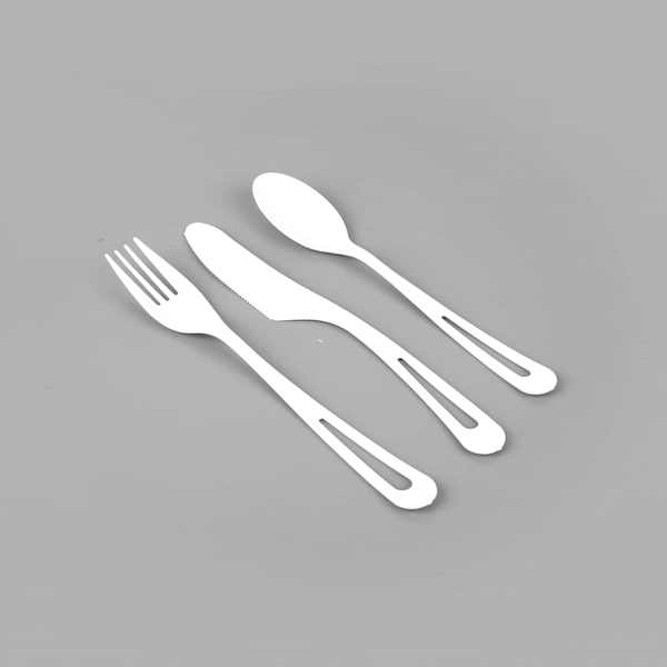 Basic Nature White CPLA Plastic Cutlery Set - Heat-Resistant, Compostable - 7 1/2" - 290 count box