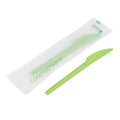 Basic Nature Green CPLA Plastic Knife - Compostable Wrapper, Heat-Resistant - 6 1/2" - 250 count box