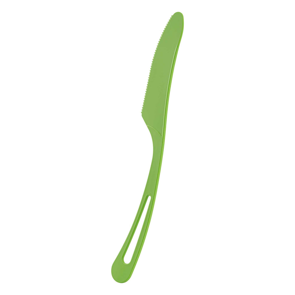 Basic Nature Green CPLA Plastic Knife - Compostable Wrapper, Heat-Resistant - 7 1/2" - 250 count box
