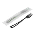 Basic Nature Black CPLA Plastic Fork - Compostable Wrapper, Heat-Resistant - 7 1/2" - 250 count box