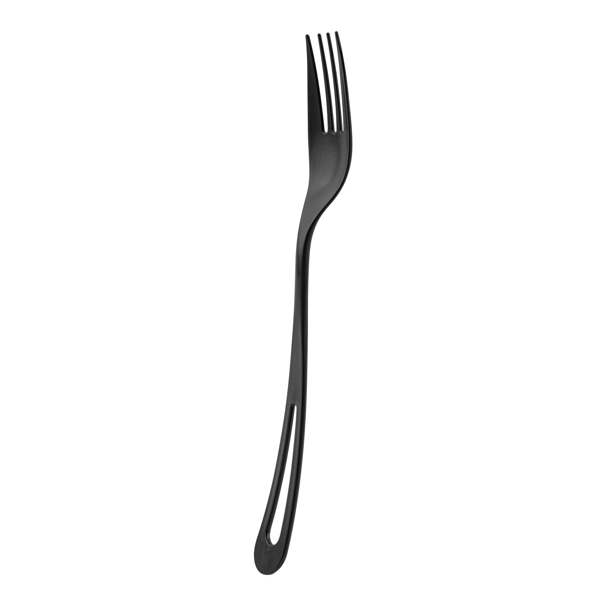Basic Nature Black CPLA Plastic Fork - Compostable Wrapper, Heat-Resistant - 7 1/2" - 250 count box