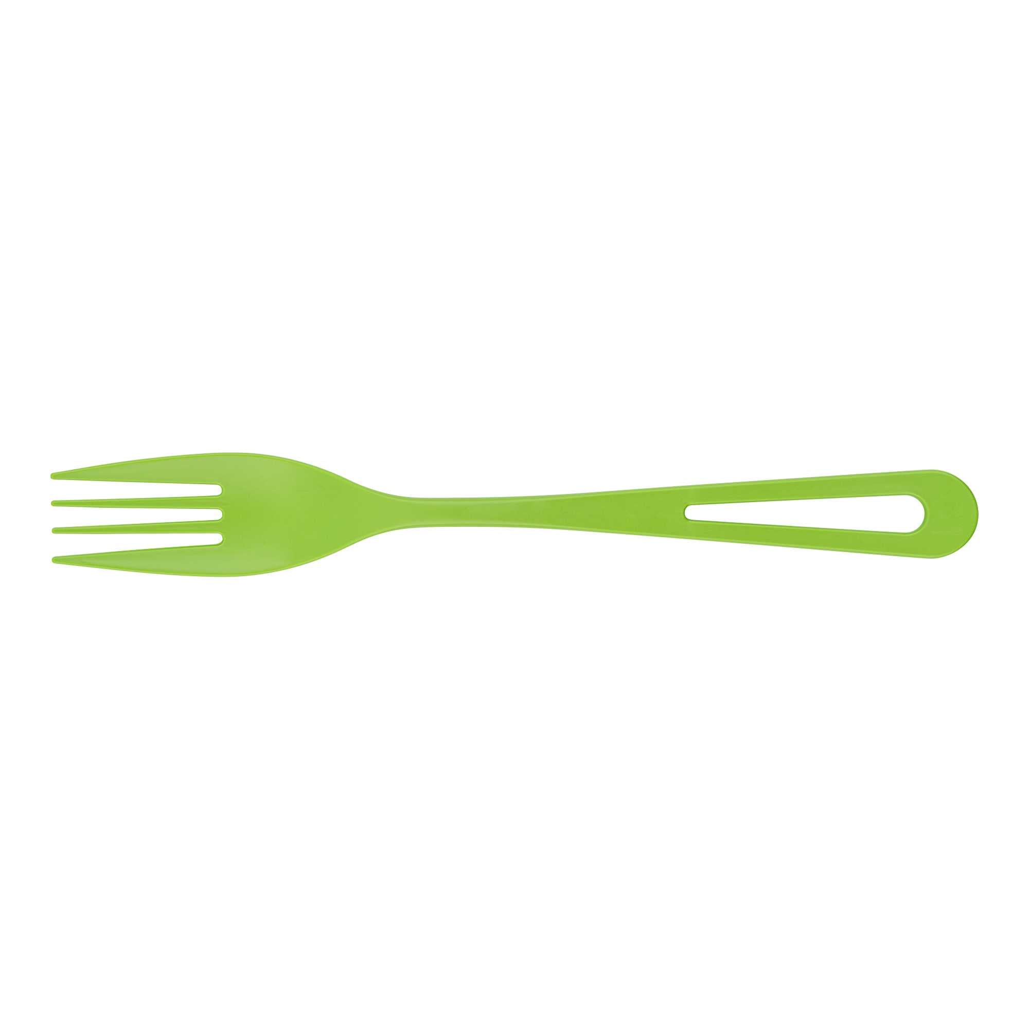Basic Nature Green CPLA Plastic Fork - Compostable Wrapper, Heat-Resistant - 7 1/2" - 250 count box