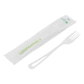 Basic Nature White CPLA Plastic Fork - Compostable Wrapper, Heat-Resistant - 7 1/2" - 250 count box