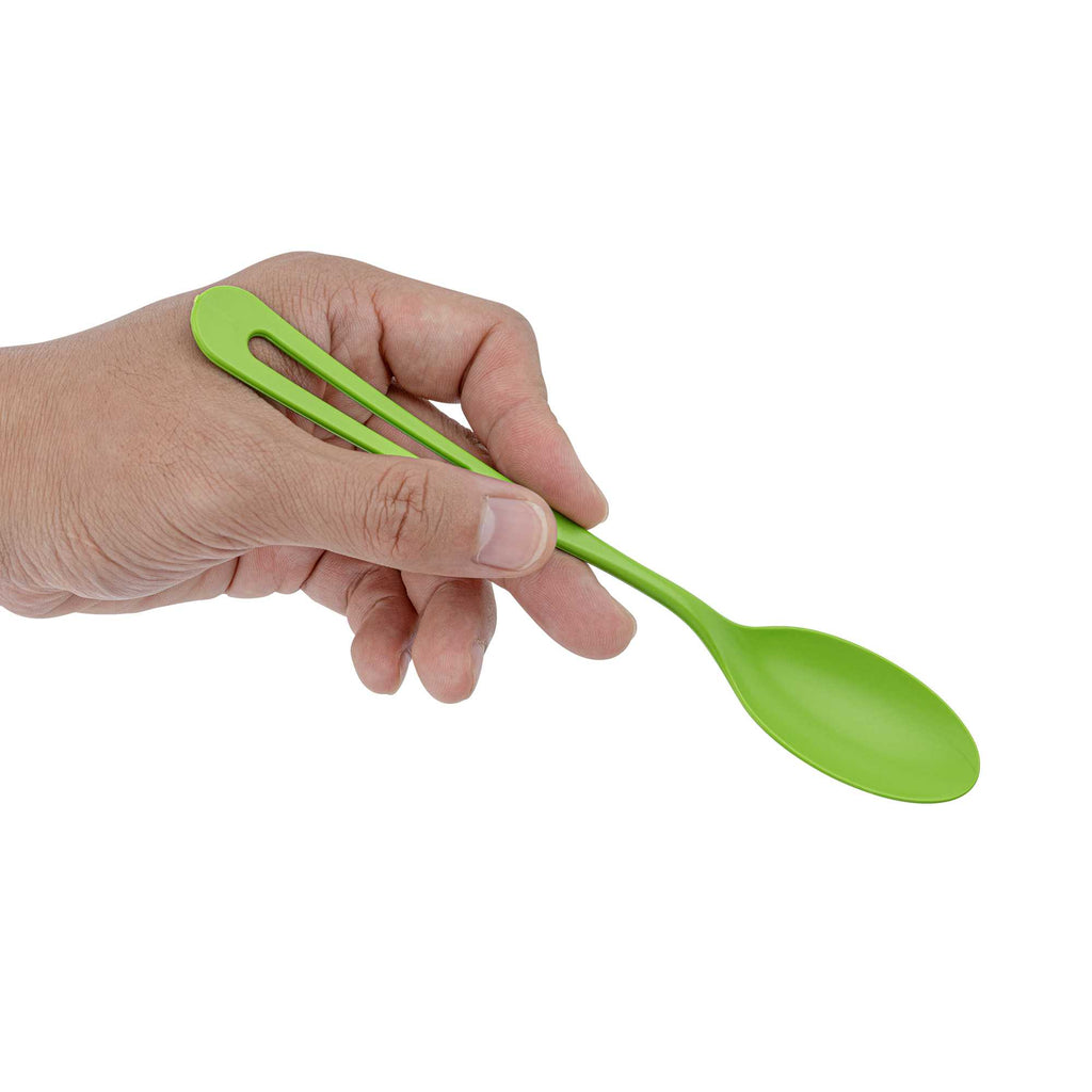 Basic Nature Green CPLA Plastic Spoon - Compostable Wrapper, Heat-Resistant - 7 1/2" - 250 count box