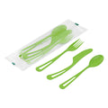 Basic Nature Green CPLA Plastic Cutlery Set - Compostable Wrapper, Heat-Resistant - 7 1/2" - 100 count box