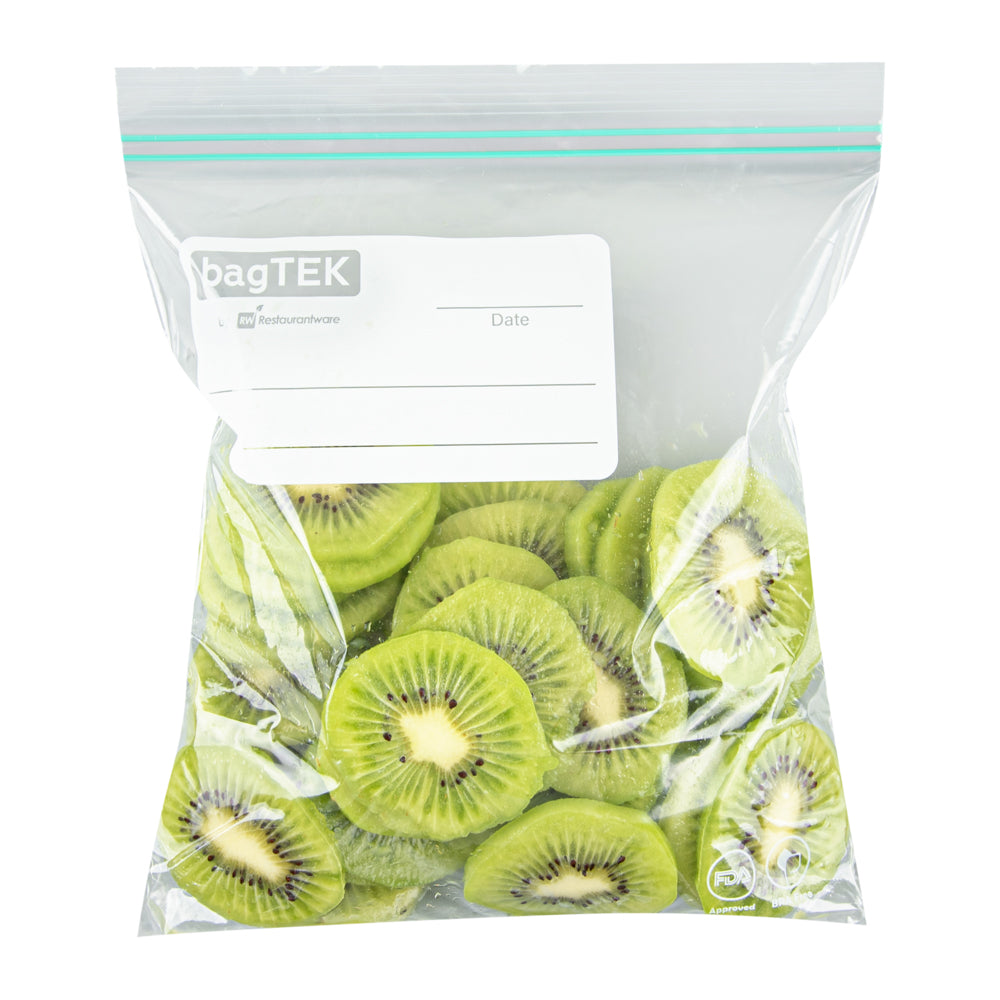 Bag Tek 1 qt Clear Plastic Zip Bag - Double Zipper, Write-On Label, BPA-Free - 7 1/2" x 7" - 25 count box