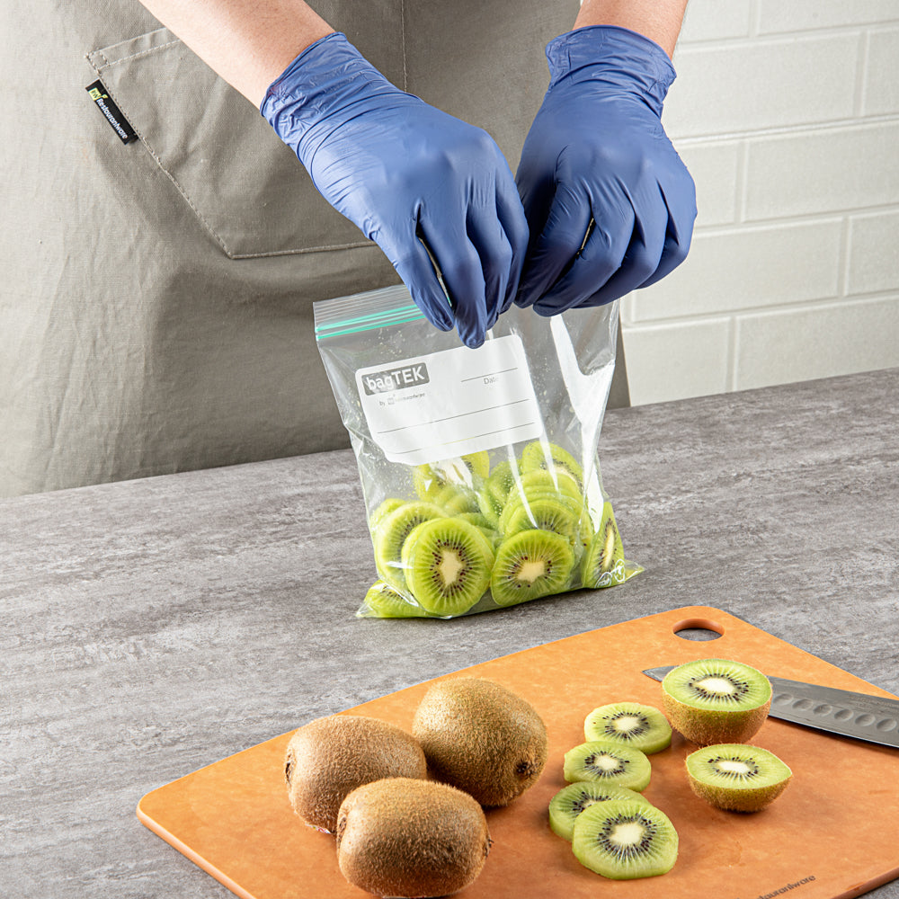 Bag Tek 1 qt Clear Plastic Zip Bag - Double Zipper, Write-On Label, BPA-Free - 7 1/2" x 7" - 25 count box