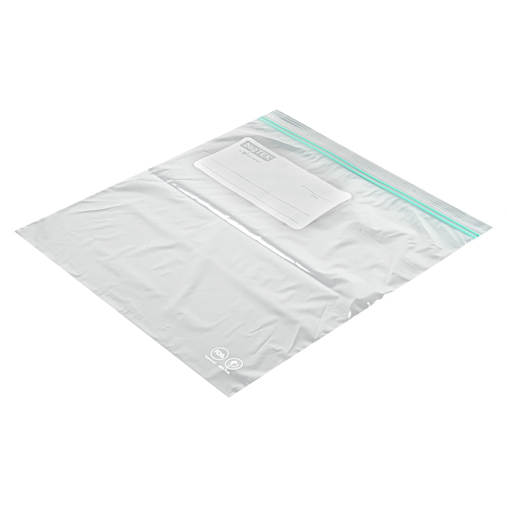 Bag Tek 1 gal Clear Plastic Zip Bag - Double Zipper, Write-On Label, BPA-Free - 10 3/4" x 10 1/2" - 25 count box