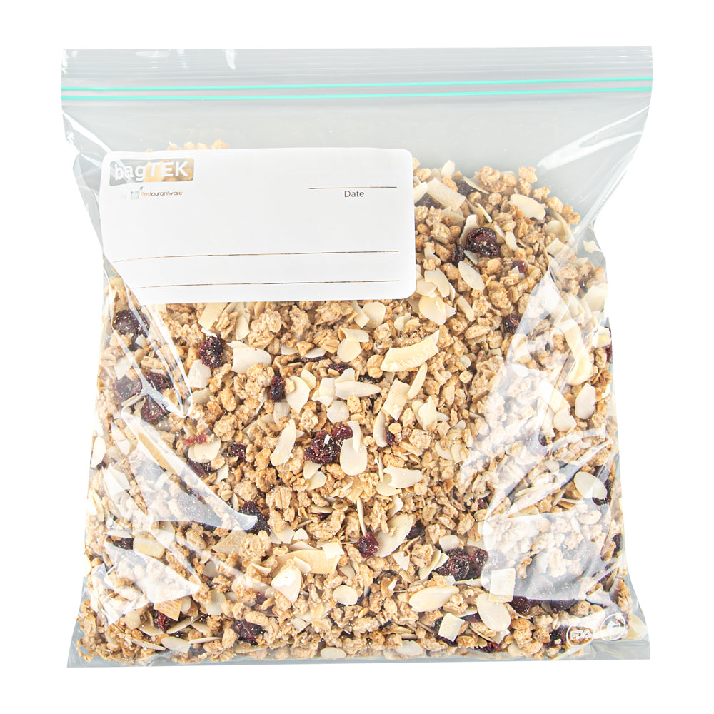 Bag Tek 1 gal Clear Plastic Zip Bag - Double Zipper, Write-On Label, BPA-Free - 10 3/4" x 10 1/2" - 1000 count box