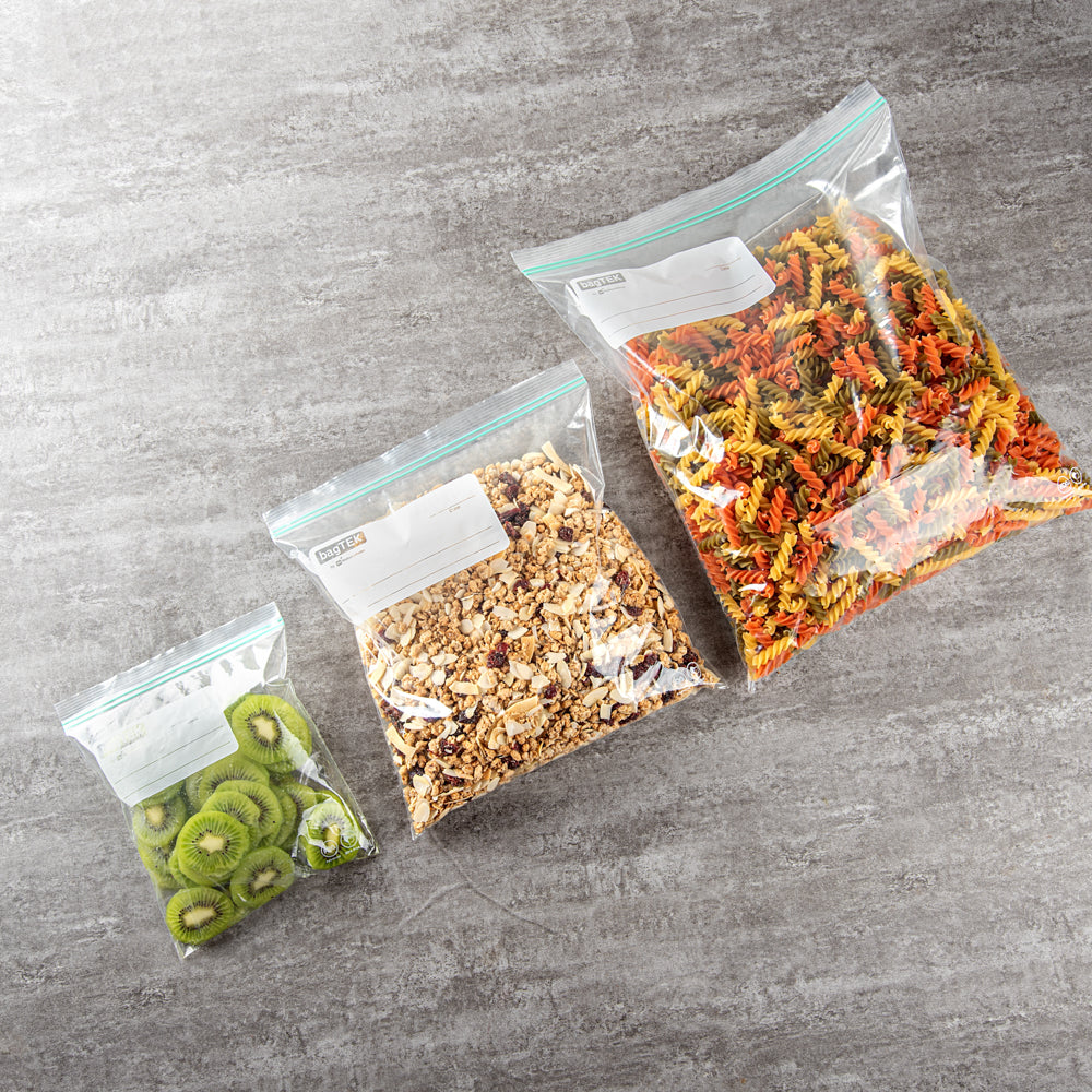 Bag Tek 1 gal Clear Plastic Zip Bag - Double Zipper, Write-On Label, BPA-Free - 10 3/4" x 10 1/2" - 1000 count box