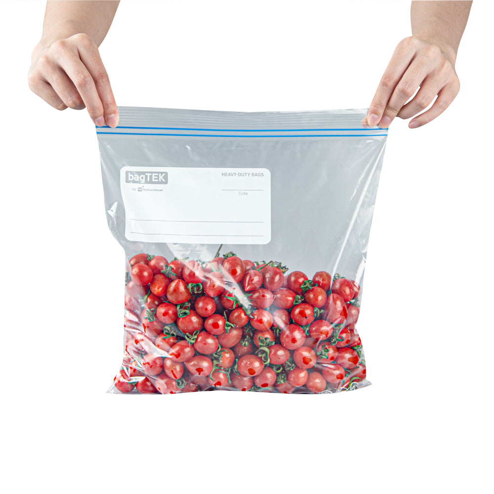 Bag Tek 1 gal Clear Plastic Freezer Bag - Double Zipper, Write-On Label, BPA-Free - 10 3/4" x 10 1/2" - 1000 count box
