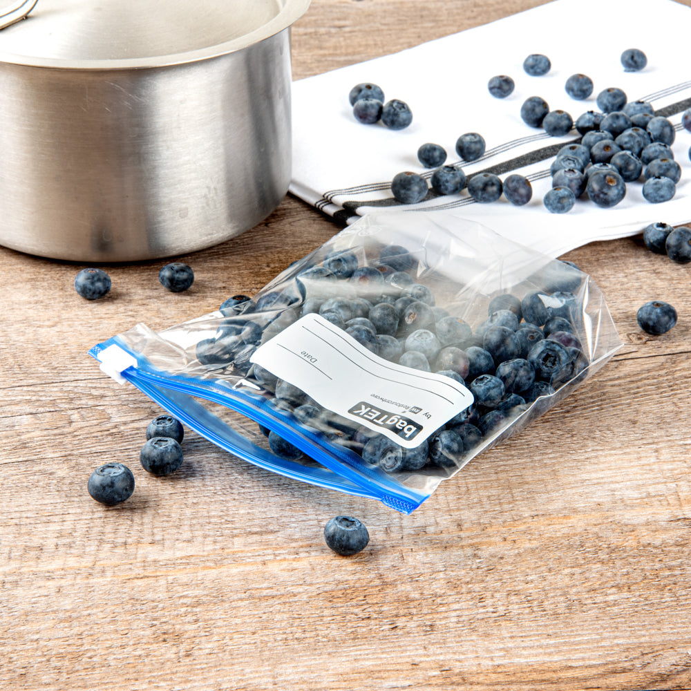 Bag Tek Pint Size Clear Plastic Slider Freezer Bag - Expandable Bottom, Write-On Label, BPA-Free - 6 1/2" x 1 1/4" x 6" - 25 count box