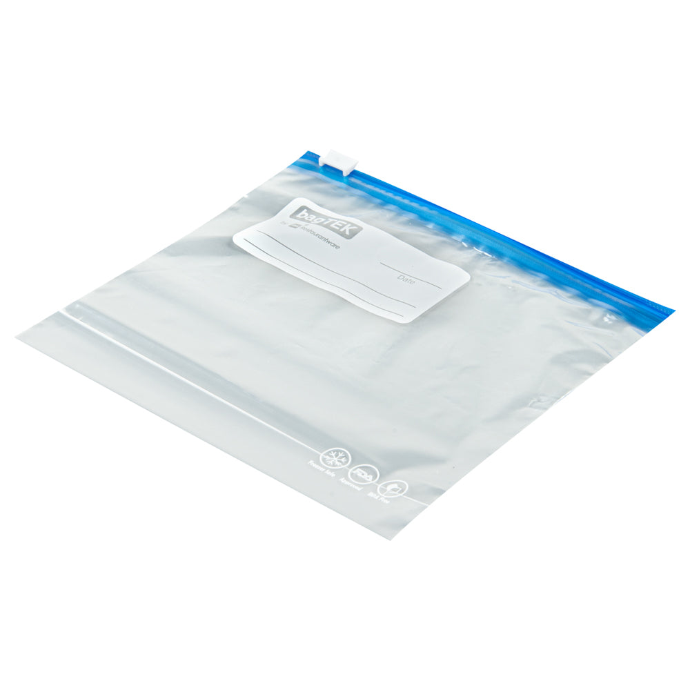 Bag Tek Pint Size Clear Plastic Slider Freezer Bag - Expandable Bottom, Write-On Label, BPA-Free - 6 1/2" x 1 1/4" x 6" - 1000 count box