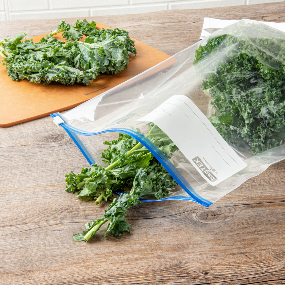 Bag Tek 2 gal Clear Plastic Slider Freezer Bag - Expandable Bottom, Write-On Label, BPA-Free - 13" x 5" x 15" - 1000 count box