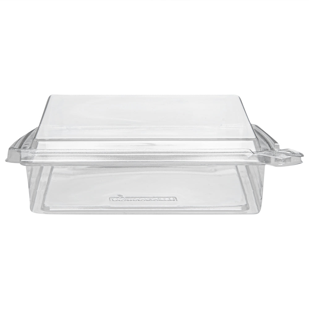 Tamper Tek Rectangle Clear Plastic Sandwich / Pinwheel Container - with Lid, Tamper-Evident - 6 3/4" x 5 3/4" x 1 3/4" - 100 count box