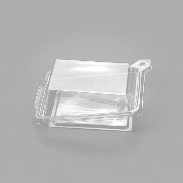 Tamper Tek Rectangle Clear Plastic Sandwich Container - with Lid, Tamper-Evident - 6" x 4 1/2" x 2 1/4" - 100 count box