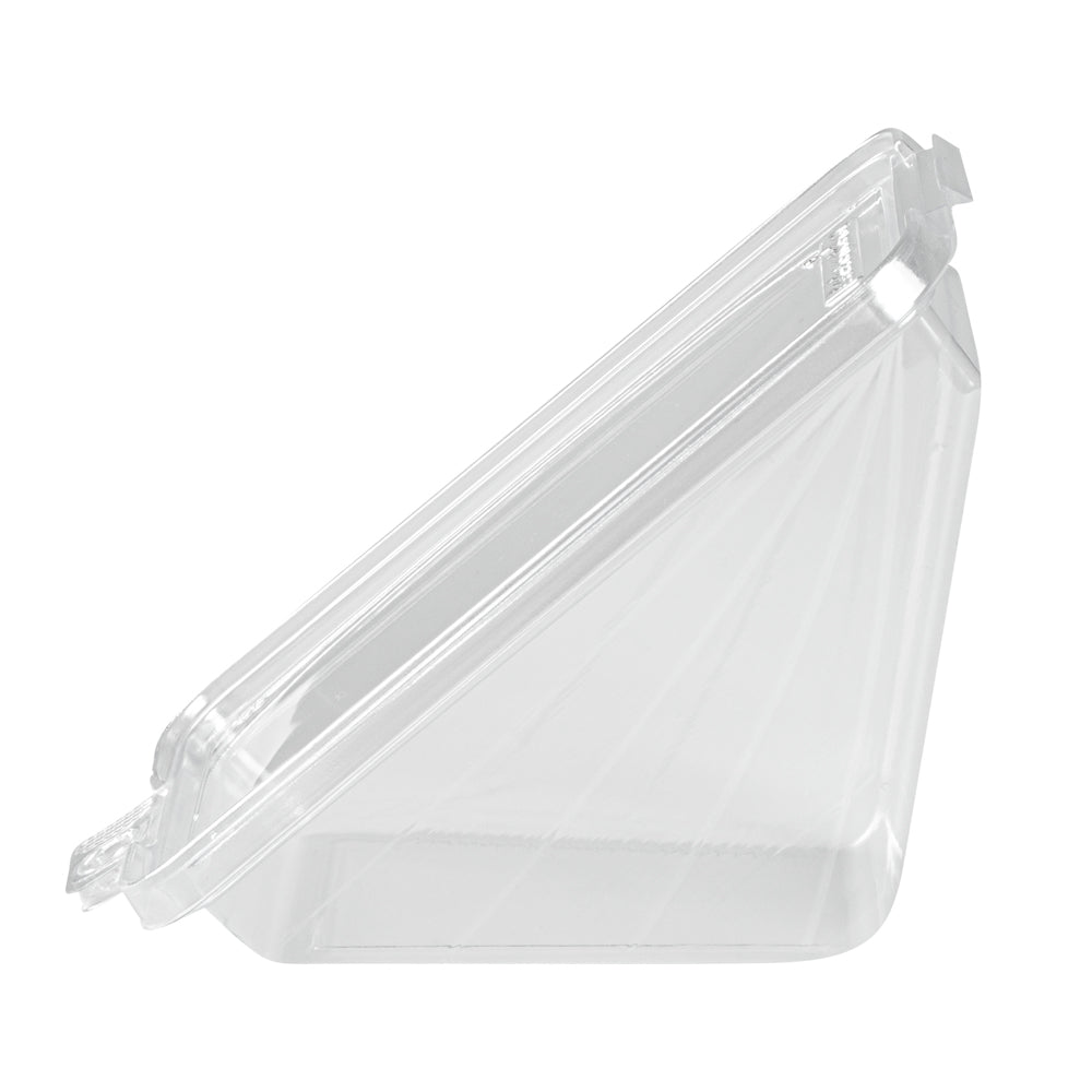 Tamper Tek Triangle Clear Plastic Sandwich Container - with Lid, Tamper-Evident - 7 1/4" x 4" x 3 1/2" - 100 count box