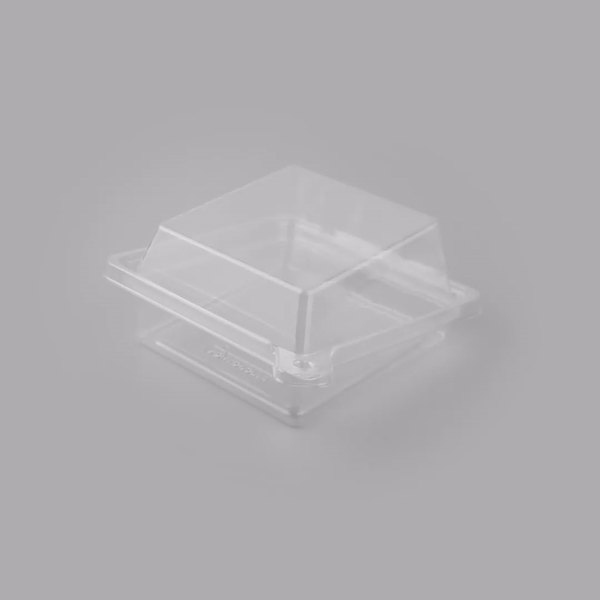 Tamper Tek Square Clear Plastic Sandwich Container - with Lid, Tamper-Evident - 5 3/4" x 5 1/2" x 2 1/2" - 100 count box