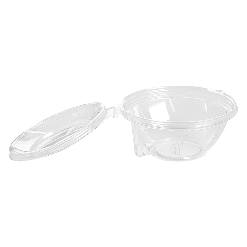Tamper Tek 24 oz Round Clear Plastic Bowl - with Lid, Tamper-Evident - 6 3/4" x 6 1/2" x 2 3/4" - 100 count box