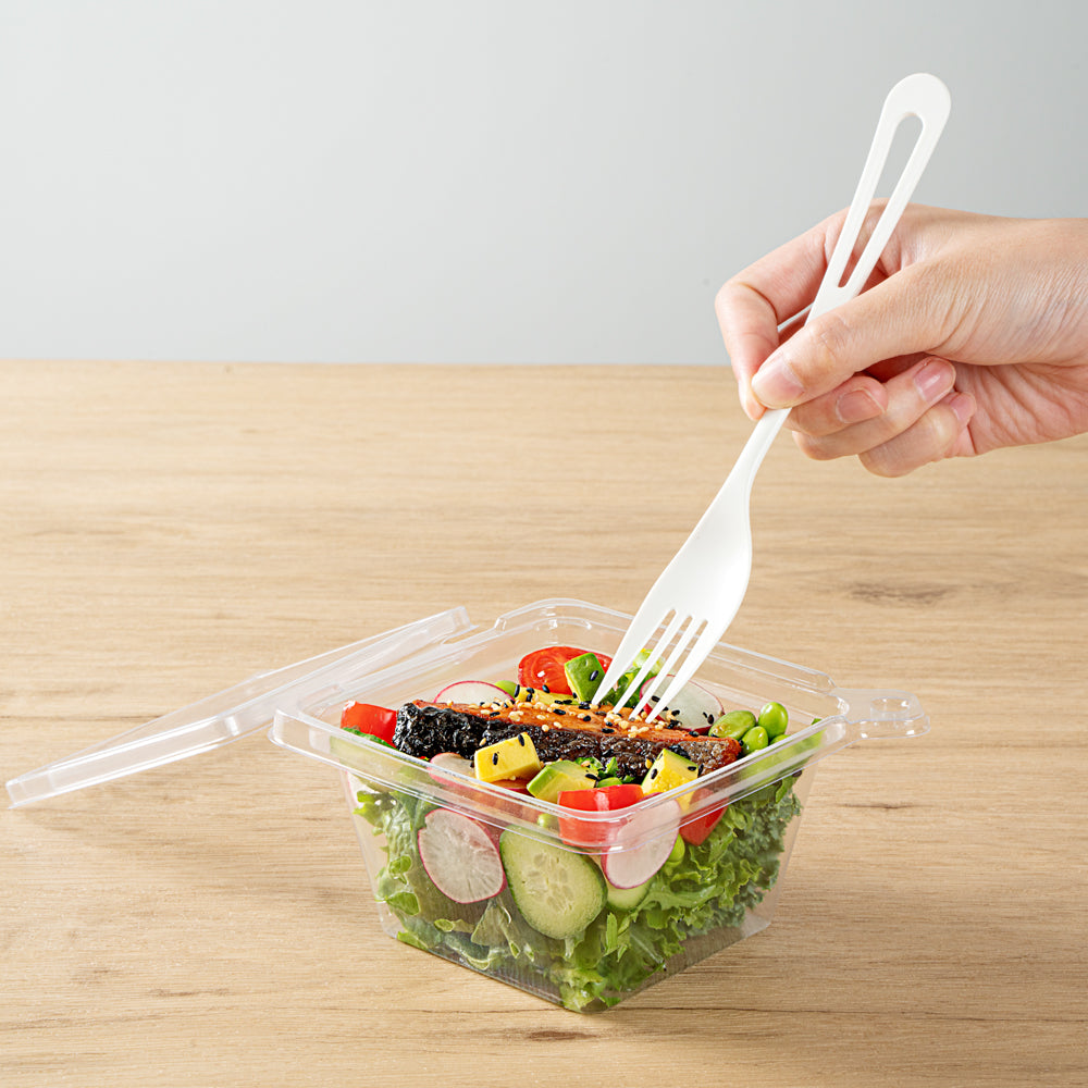 Tamper Tek 12 oz Square Clear Plastic Salad Bowl - with Lid, Tamper-Evident - 4 3/4" x 4 1/2" x 2 1/4" - 100 count box