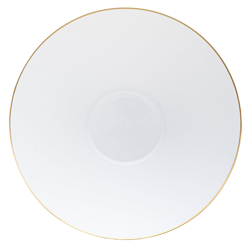 Moderna 6 oz Round White Plastic Gold-Rimmed Bowl - 4 3/4" x 4 3/4" x 1 3/4" - 20 count box