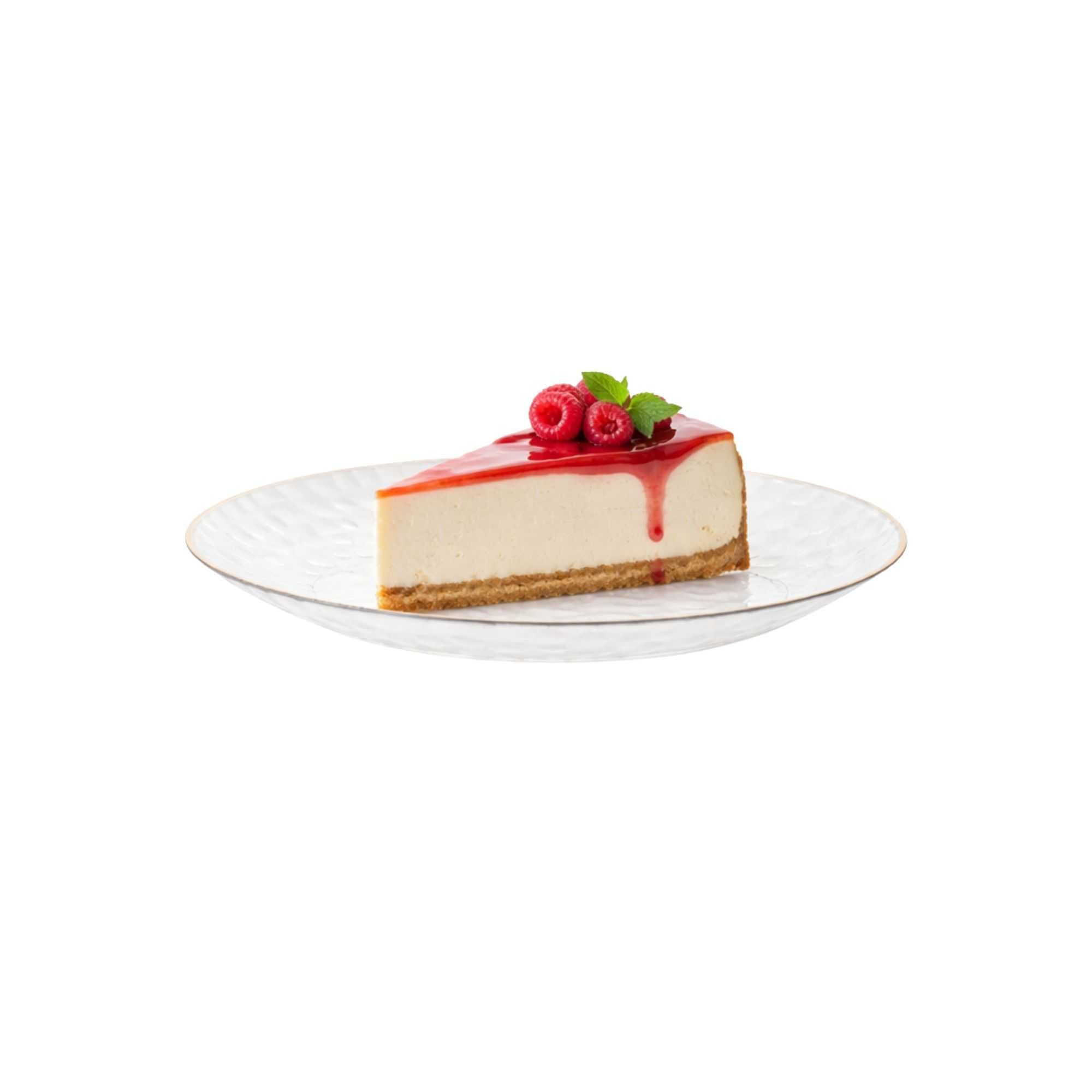 Moderna Round Clear Plastic Gold-Rimmed Plate - Hammered - 7" x 7" x 1/2" - 40 count box