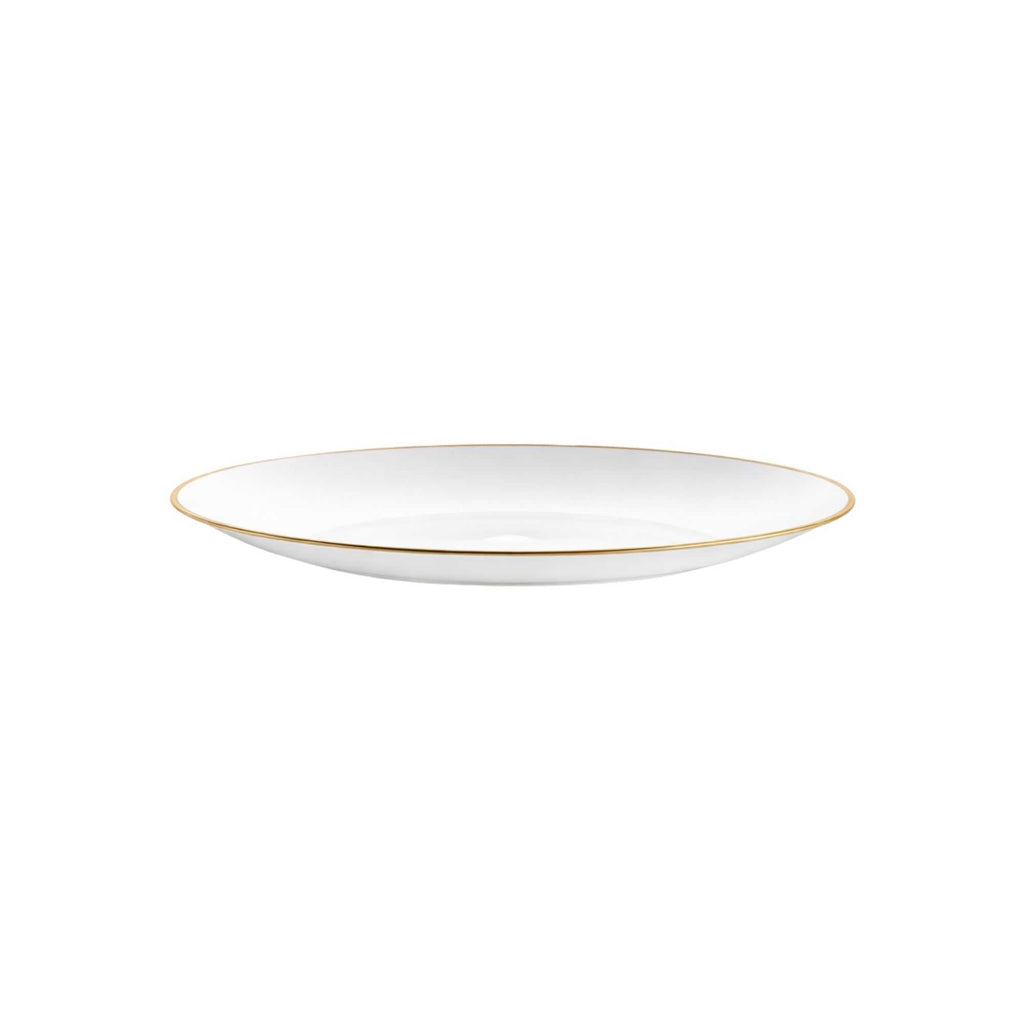 Moderna Round White Plastic Gold-Rimmed Plate - 7" x 7" x 1/2" - 200 count box