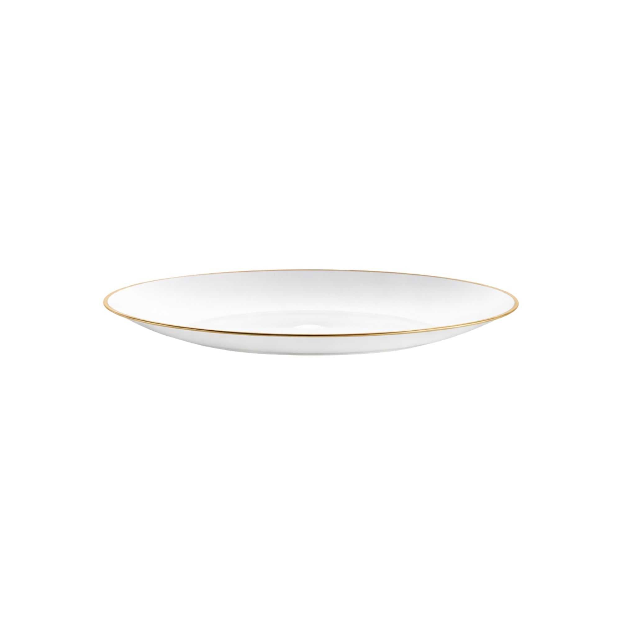 Moderna Round White Plastic Gold-Rimmed Plate - 7" x 7" x 1/2" - 200 count box