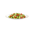 Moderna Round White Plastic Gold-Rimmed Plate - 7" x 7" x 1/2" - 200 count box