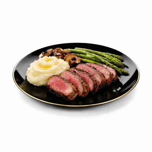 Moderna Round Black Plastic Gold-Rimmed Plate - 10" x 10" x 3/4" - 40 count box
