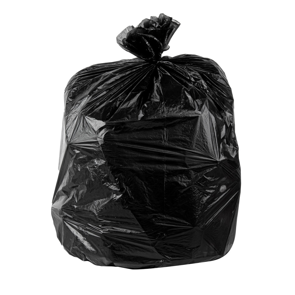 RW Clean 13 gal Black Plastic Trash Can Liner - Light-Duty, 6 micron - 1000 count box